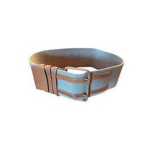 Christian Dior S16108 Leather & Canvas Belt S